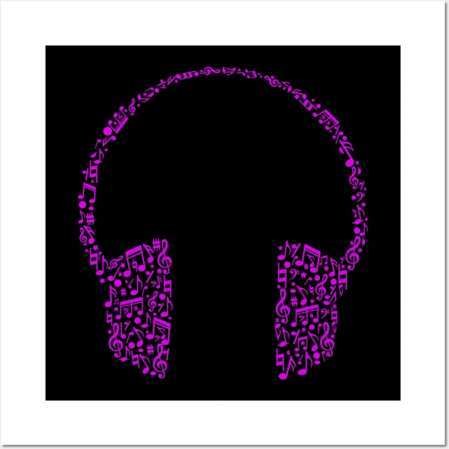 music notes headphone Wall Art by Itsme Dyna